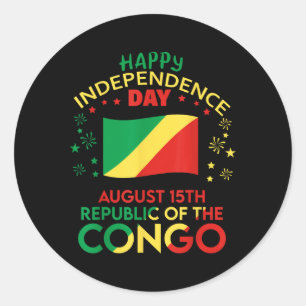 Congo Brazzaville 65th Independence Day Congolese Classic Round Sticker