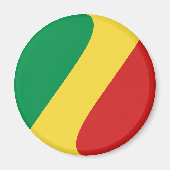 Congo-Brazzaville Fisheye Flag Magnet (Front)