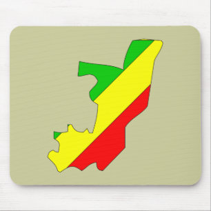 Congo Brazzaville flag map Mouse Pad