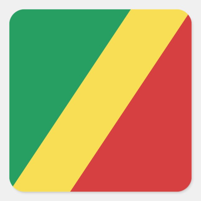 Congo-Brazzaville Flag Sticker (Front)