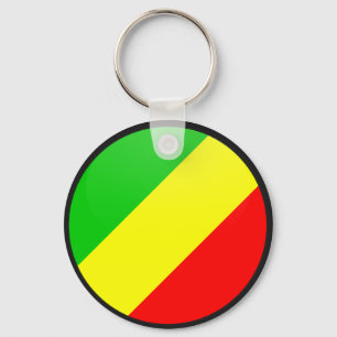 Congo Brazzaville quality Flag Circle Key Ring