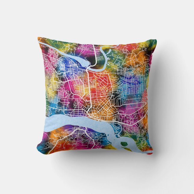  Congo City Map Cushion (Front)