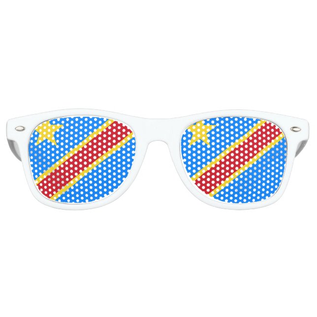 Congo - Democratic Republic of the Congo Flag Retro Sunglasses (Front)