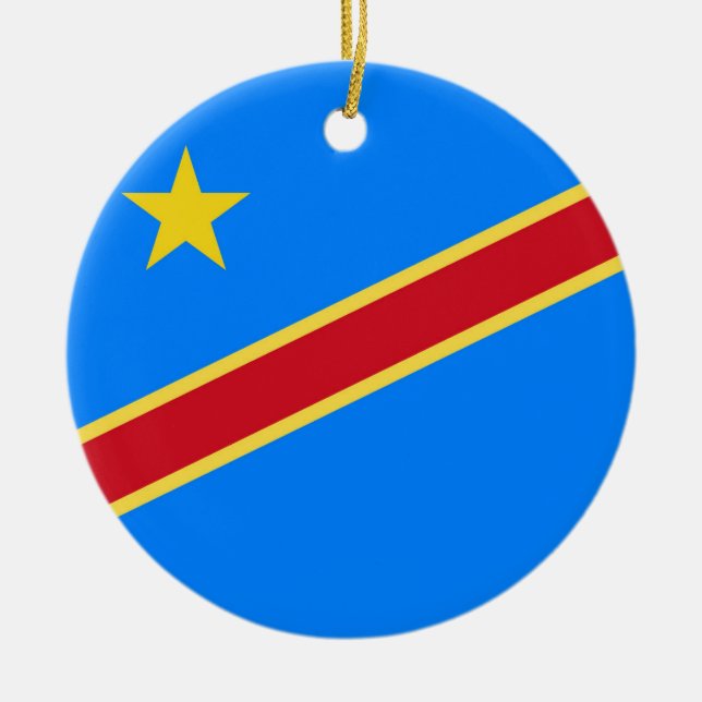 Congo flag ceramic ornament (Front)