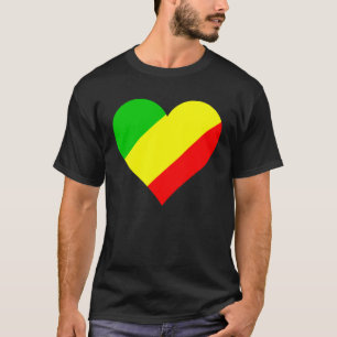 Congo Flag Heart Congo  Love Congo T-Shirt