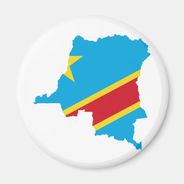Congo Flag map  CD Magnet (Front)
