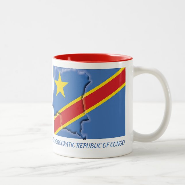 CONGO FLAG MAP Scripture Customised Two-Tone Coffee Mug (Right)