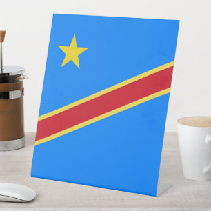 Congo flag pedestal sign