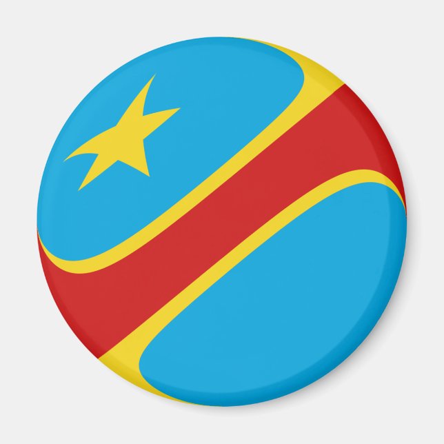 Congo-Kinshasa Fisheye Flag Magnet (Front)