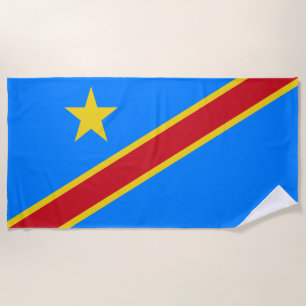 Congo Kinshasa Flag Beach Towel