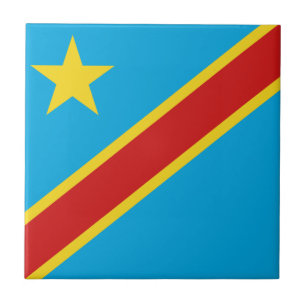 Congo-Kinshasa Flag Ceramic Tile