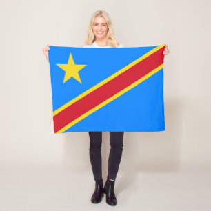 Congo Kinshasa Flag Fleece Blanket
