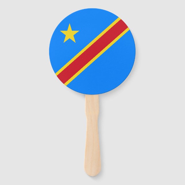 Congo Kinshasa Flag Hand Fan (Front)