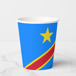 Congo Kinshasa Flag Paper Cups