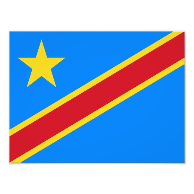 Congo Kinshasa Flag Photo Print (Front)