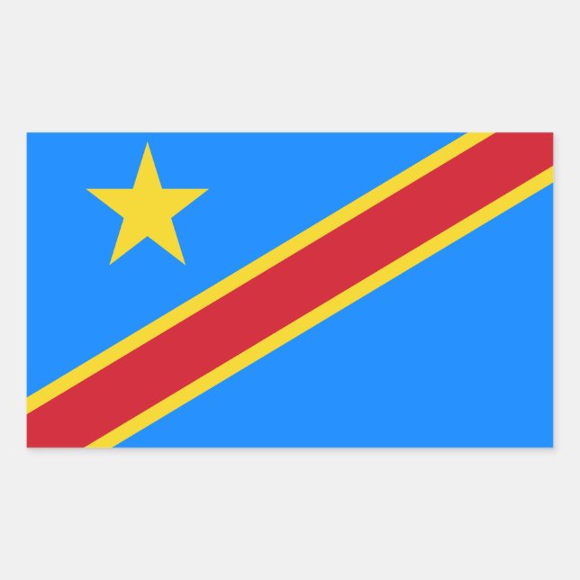 Congo Kinshasa Flag Rectangular Sticker (Front)