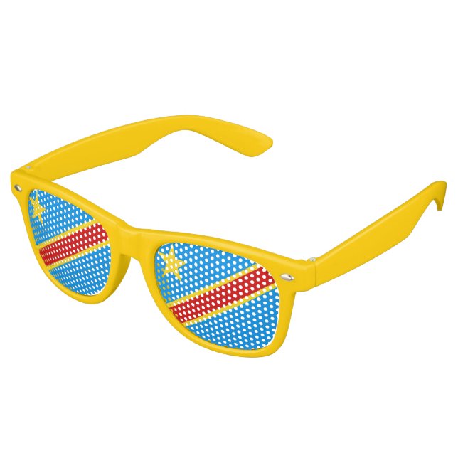 Congo-Kinshasa Flag Retro Sunglasses (Angled)