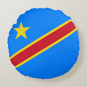Congo Kinshasa Flag Round Cushion