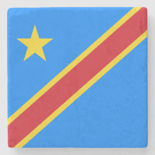 Congo Kinshasa Flag Stone Coaster