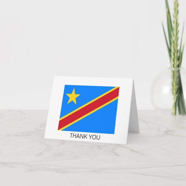 Congo Kinshasa Flag Thank You Card (Front)