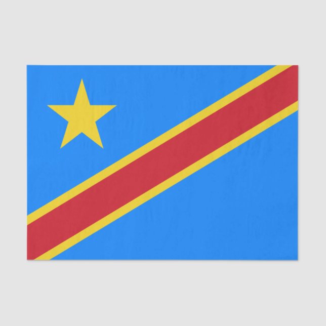 Congo Kinshasa Flag Tissue Paper (Front)