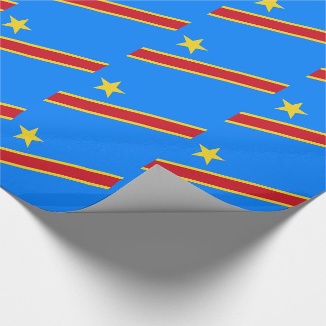 Congo Kinshasa Flag Wrapping Paper (Corner)