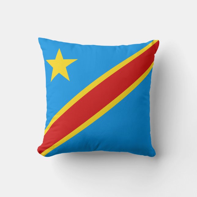 Congo-Kinshasa Flag x Flag Pillow (Front)