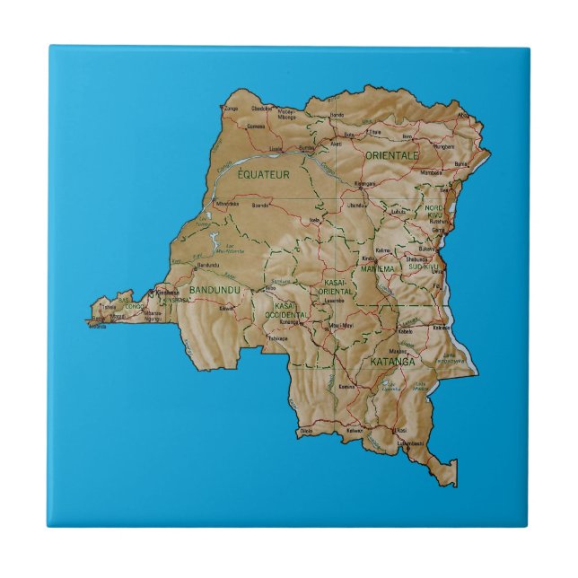 Congo-Kinshasa Map Tile (Front)