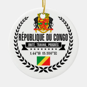 Congo Republic Ceramic Tree Decoration