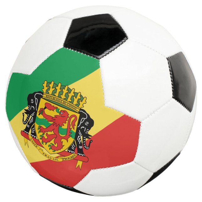 congo republic emblem soccer ball (Three Quarter)