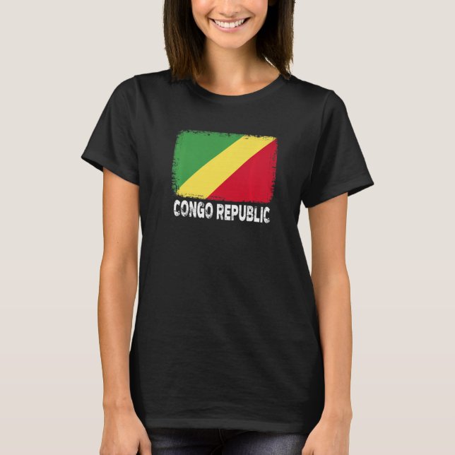 Congo Republic Flag  Support Gongolese People Wome T-Shirt (Front)