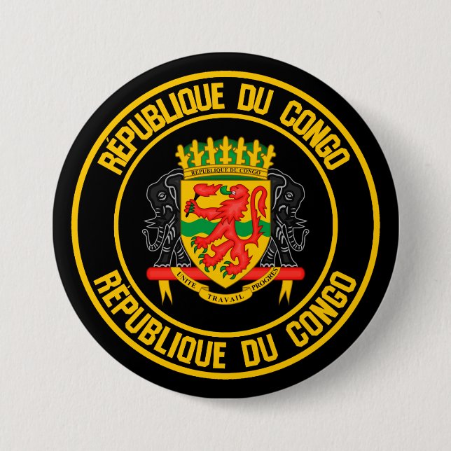 Congo Round Emblem 7.5 Cm Round Badge (Front)