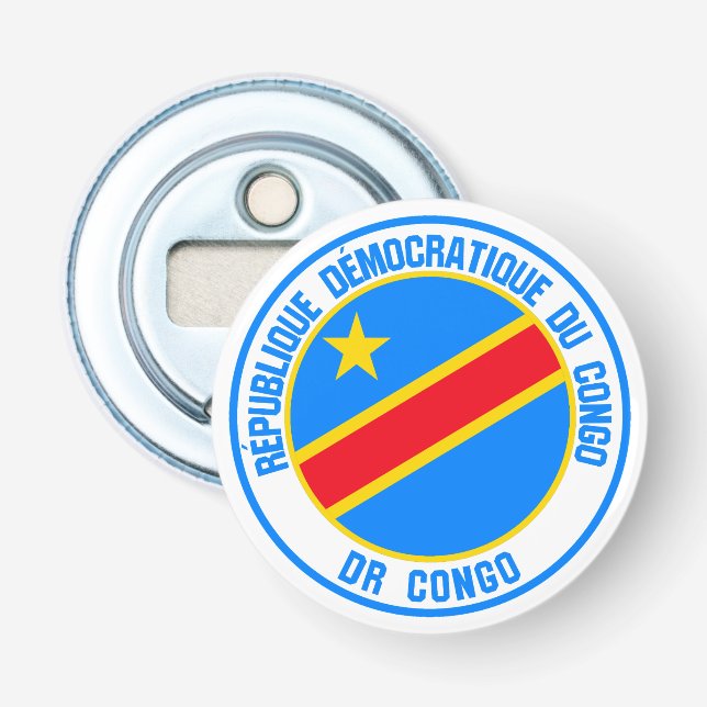 Congo  Round Emblem Bottle Opener (Front)