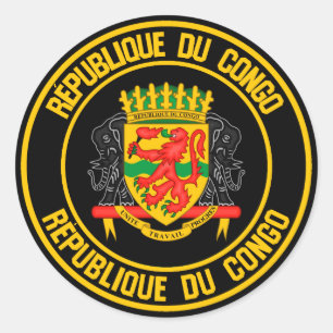 Congo Round Emblem Classic Round Sticker
