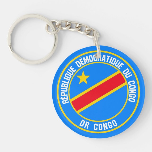 Congo  Round Emblem Key Ring (Front)