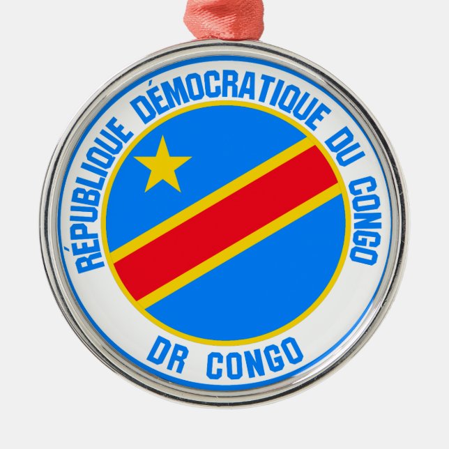 Congo  Round Emblem Metal Ornament (Front)
