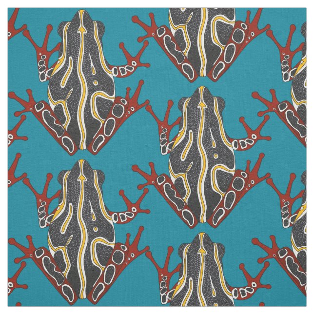 congo tree frog blue fabric (Swatch)