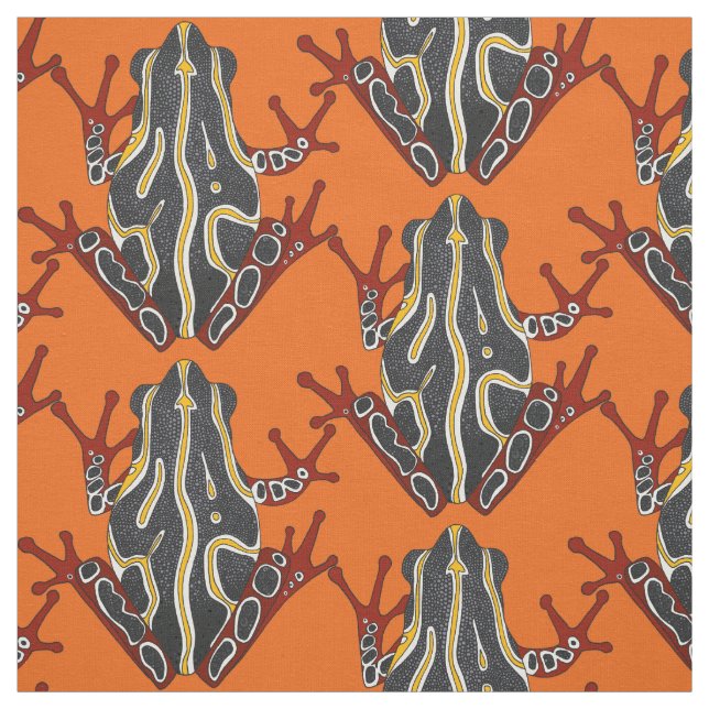 congo tree frog orange fabric (Swatch)