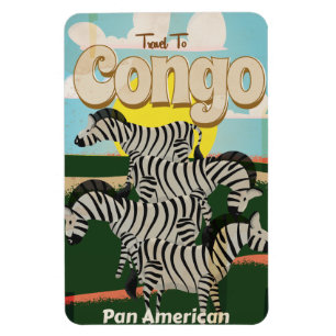 Congo Vintage Travel Poster. Magnet