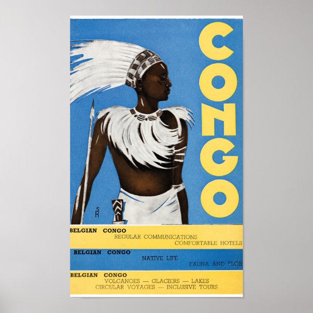 Congo Vintage Travel Poster Restored (Front)