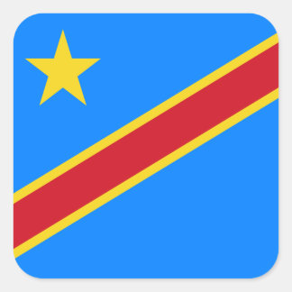 Congolese Flag, Flag of DR Congo Square Sticker