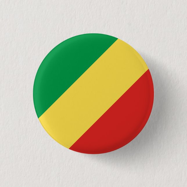 Congolese Flag, Flag of Republic of the Congo 3 Cm Round Badge (Front)