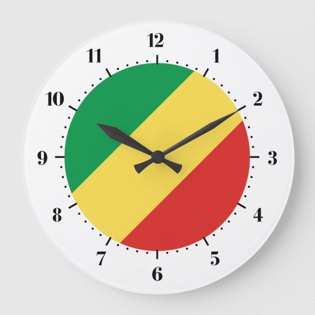 Congolese flag large clock (Front)