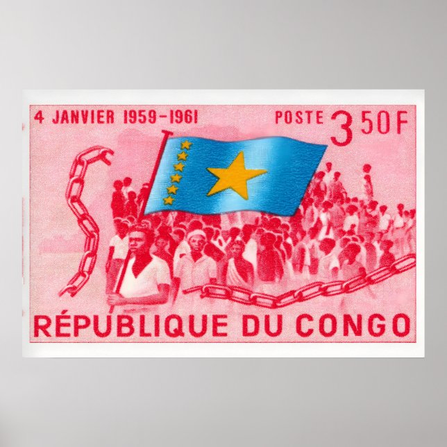 Congolese Liberation - Vintage Congo Art - Postage Poster (Front)