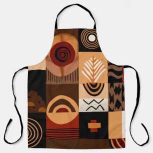 Congolese motifs background grid apron