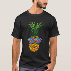 Congolese Pineapple Congo Flag Sunglasses Summer T T-Shirt