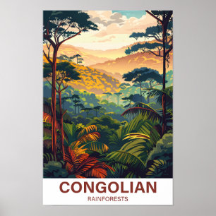 Congolian Rainforest Illustration Travel Poster