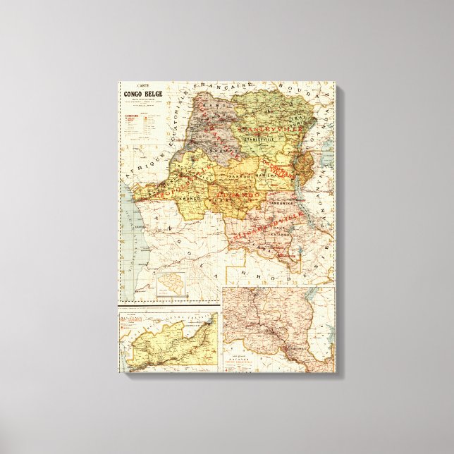 CongoPanoramic MapCongo Canvas Print (Front)