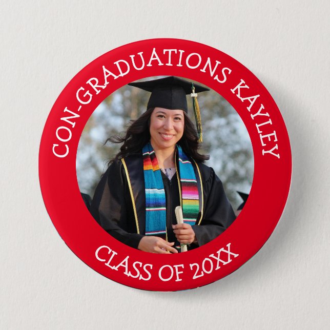 Congraduations Graduate name and photo    7.5 Cm Round Badge (Front)