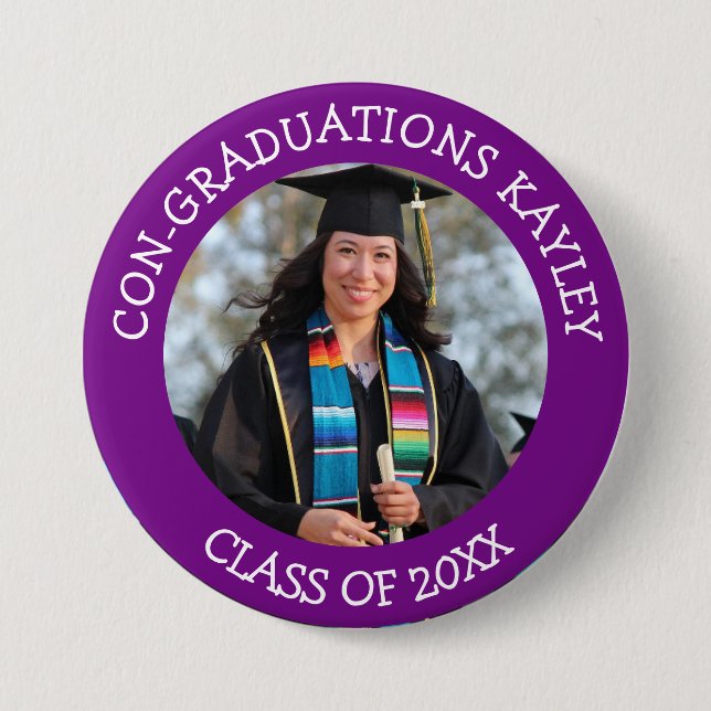 Congraduations Graduate name and photo  Button (Front)